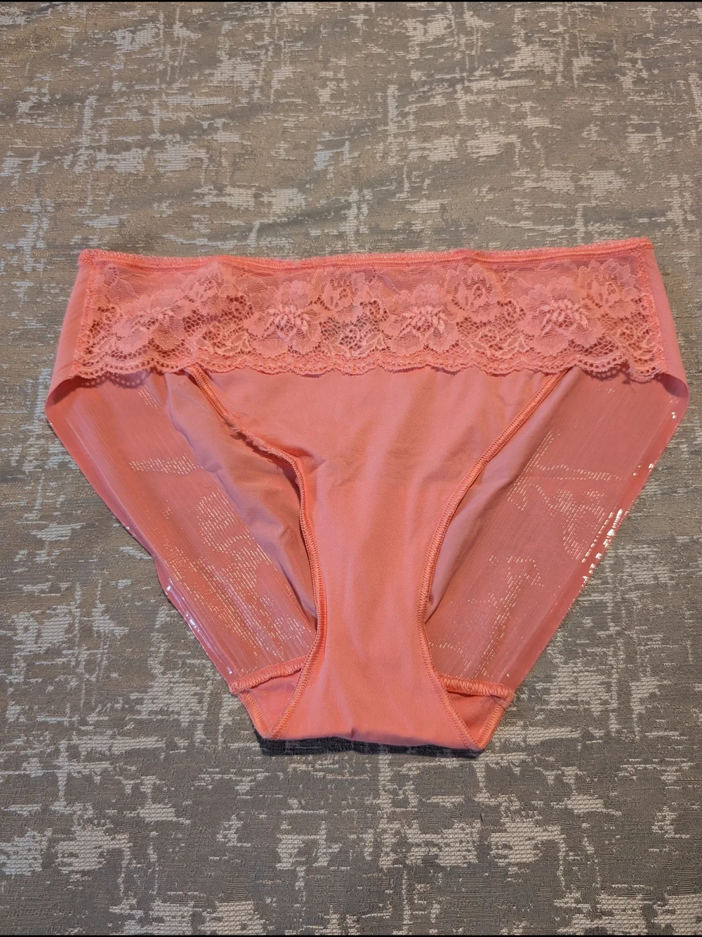 Soma Coral Cool Nights Lace-Trimmed Chemise with Matching Vanishing Edge Panty